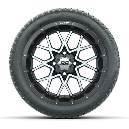 GTW® Vortex 2 Matte Gray/Machined 14 in Wheels with 205/30-R14 Fusion Street Tires – Full Set