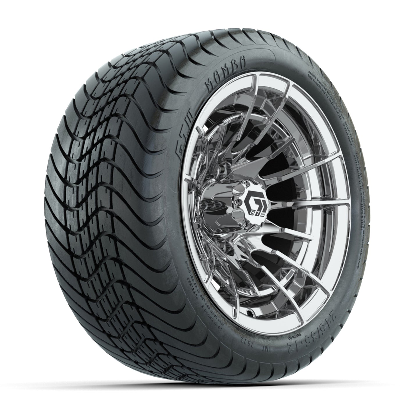 GTW® Boost Chrome 12 in Wheels with 215/35-12 Mamba Street Tires – Full Set