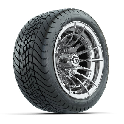 GTW® Boost Chrome 12 in Wheels with 215/35-12 Mamba Street Tires – Full Set