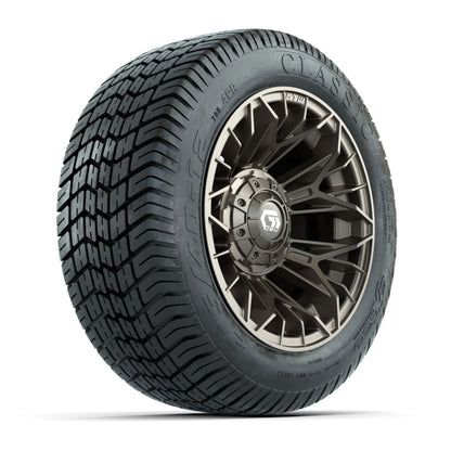 GTW® Stellar Matte Bronze 12 in Wheels with 215/40-12 Excel Classic Street Tires – Full Set