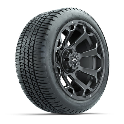 GTW® Raven Matte Gray/Ball Milled 14 in Wheels with 205/30-R14 Fusion Street Tires – Full Set