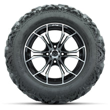 GTW Spyder Black/Machined 14 in Wheels with 25x10-14 Barrage Mud Tires – Full Set
