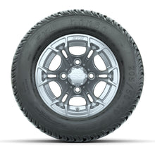 GTW Spyder Silver Brush 10 in Wheels with 205/50-10 Mamba Street Tires – Full Set