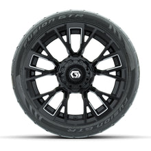 GTW® Vandal Matte Black/Machined 14 in Wheels with 205/40-R14 Fusion GTR Steel Belted Street Tires – Full Set