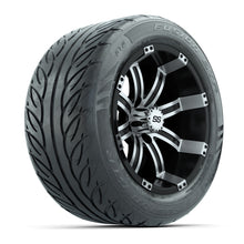 GTW® Tempest Black/Machined 14 in Wheels with 255/45-R14 Fusion GTR Steel Belt Radial Street Tires – Full Set
