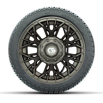GTW® Stellar Matte Bronze 12 in Wheels with 205/30-12 Fusion Street Tires – Full Set