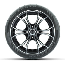 GTW Spyder Machined/Black 14 in Wheels with 205/40-14 Fusion GTR Steel Belted Tires – Full Set