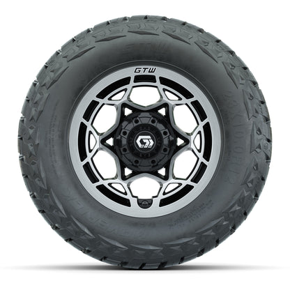 GTW Nexus Black/Machined 12 in Wheels with 23x10.00-R12 Maverick All-Terrain Tires – Full Set