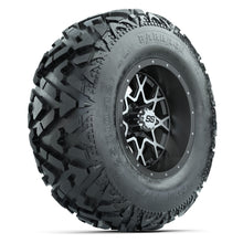 GTW® Vortex 2 Matte Gray/Machined 12 in Wheels with 25X10-12 Barrage Mud Tires – Full Set