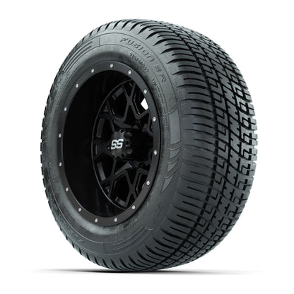 Set of (4) 12 in GTW Vortex Wheels with 215/50-R12 Fusion S/R Street Tires