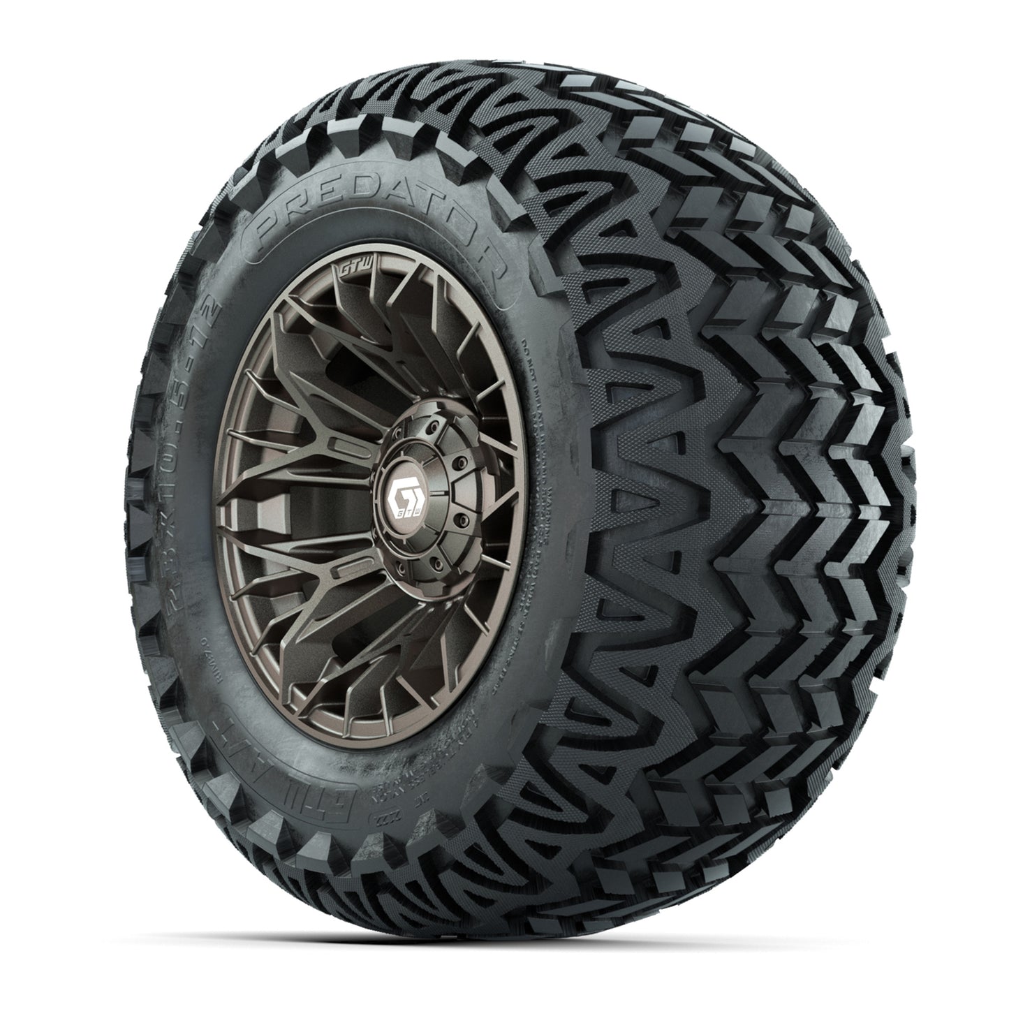 Set of (4) 12 in GTW® Stellar Matte Bronze Wheels with 23x10.5-12 Predator All-Terrain Tires