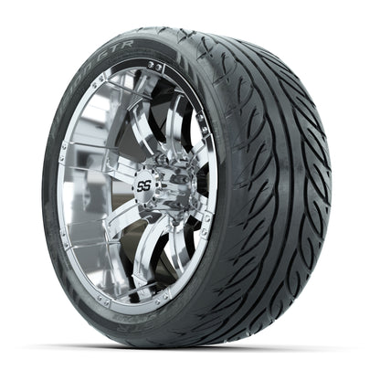 14” GTW Tempest Chrome Wheels with Fusion GTR Street Tires – Set of 4