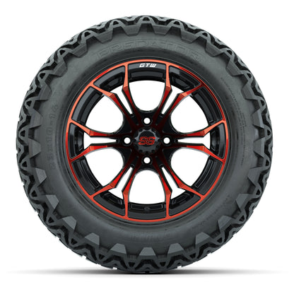 GTW Spyder Red/Black 14 in Wheels with 23x10-14 GTW Predator All-Terrain Tires – Full Set