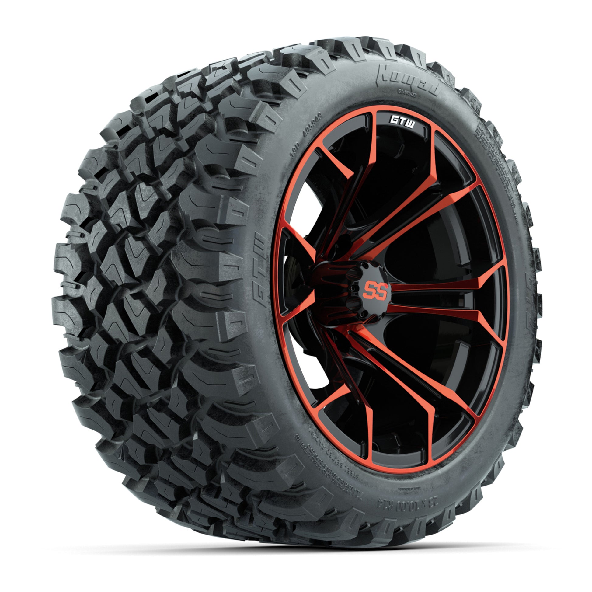 GTW Spyder Red/Black 14 in Wheels with 23x10-14 GTW Nomad All-Terrain Tires – Full Set