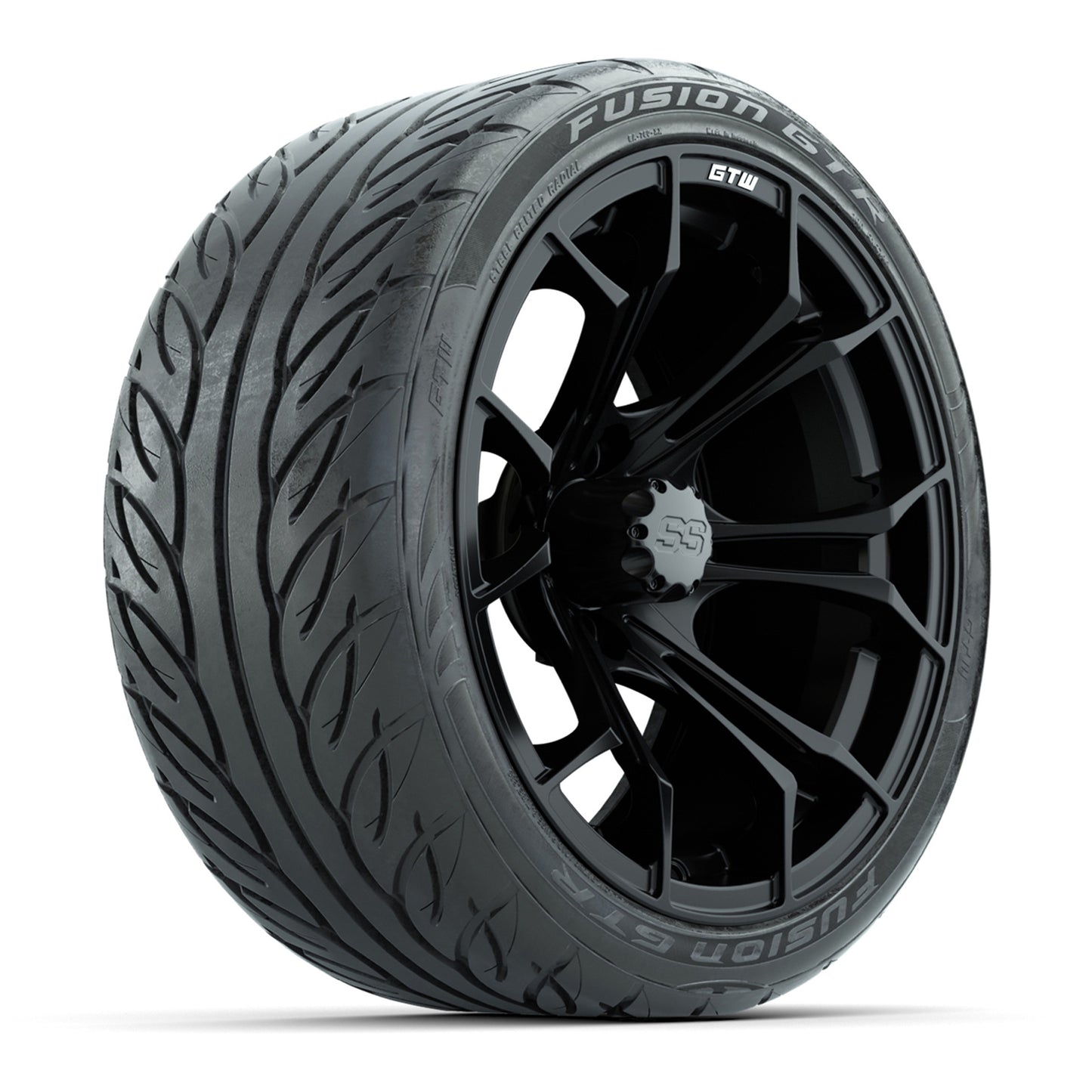 GTW Spyder Matte Black 15 in Wheels with 215/40-R15 Fusion GTR Street Tires – Full Set