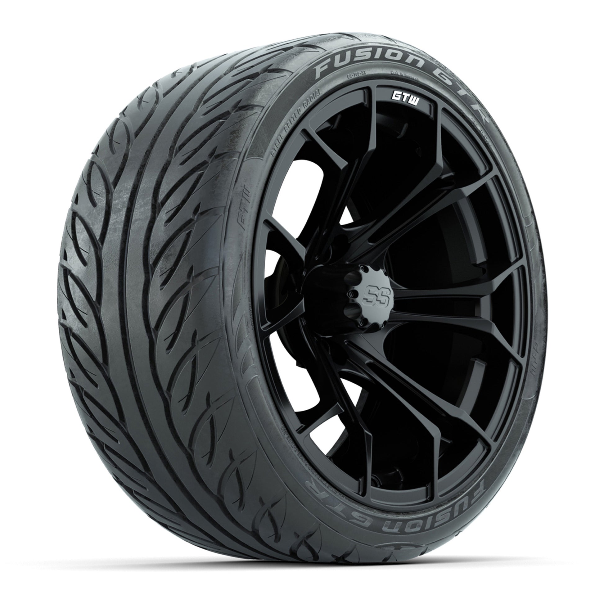 GTW Spyder Matte Black 15 in Wheels with 215/40-R15 Fusion GTR Street Tires – Full Set