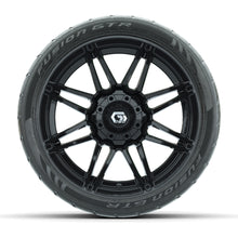 GTW® Stealth Gloss Black 14 in Wheels with 205/40-R14 Fusion GTR Steel Belted Street Tires – Full Set