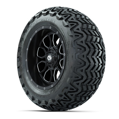 Set of (4) 14 in GTW® Volt Machined & Black Wheels with 23x10-14 Predator All-Terrain Tires