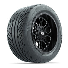 GTW® Volt Black/Machined 14 in Wheels with 255/45-R14 Fusion GTR Steel Belt Radial Street Tires – Full Set