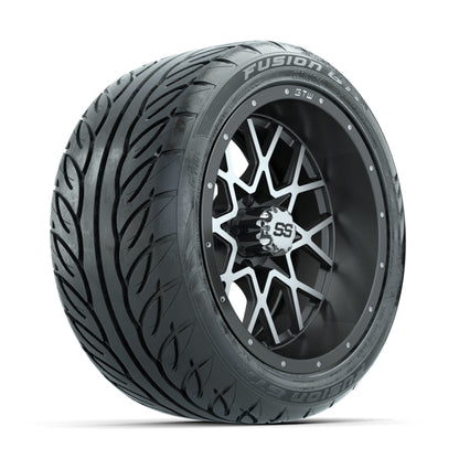 GTW Vortex Machined/Matte Grey 14 in Wheels with 225/40-R14 Fusion GTR Street Tires – Full Set