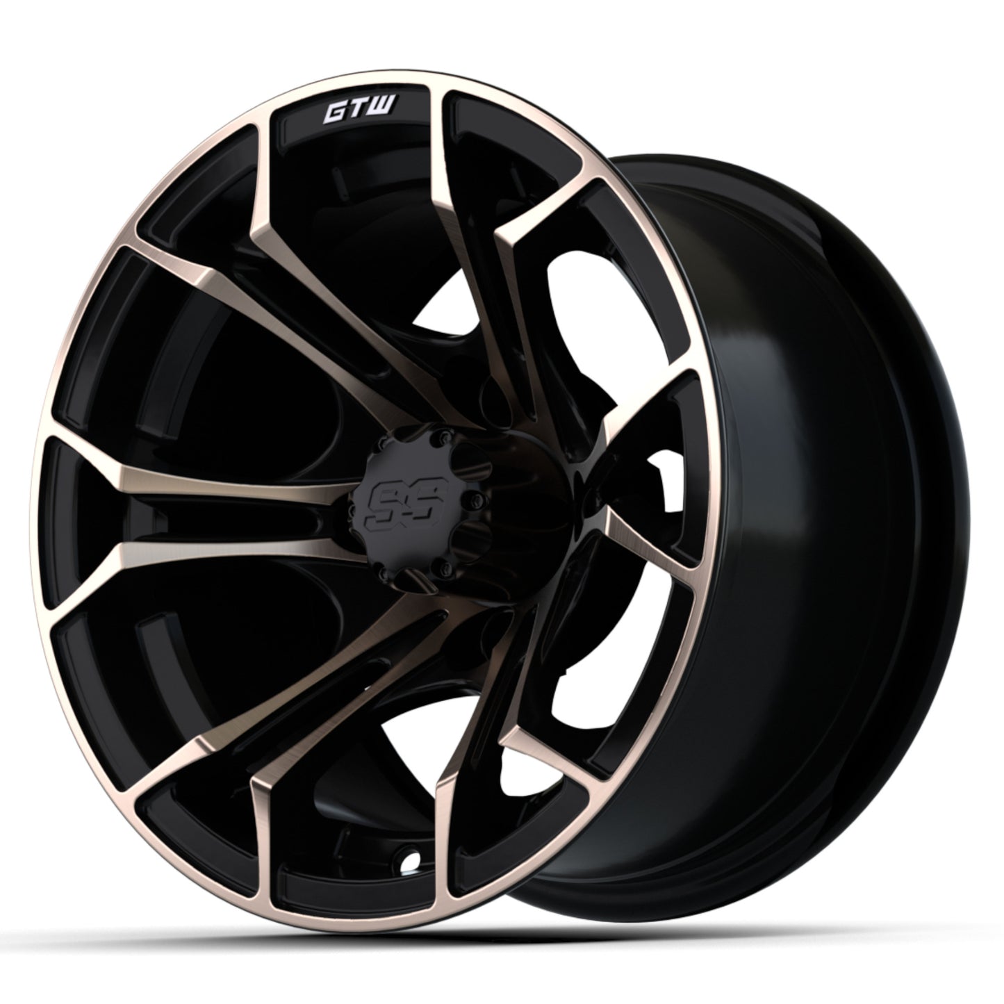 12″ GTW® Spyder Matte Black with Bronze Accents Wheel