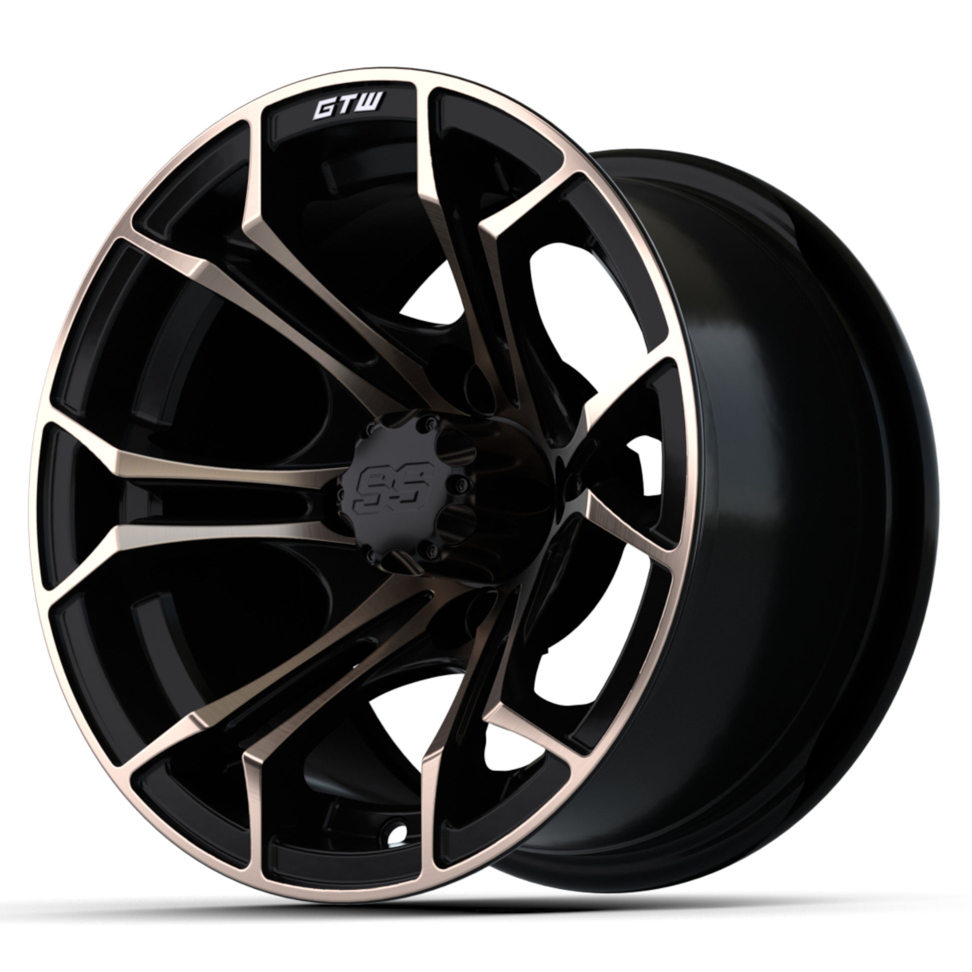 12″ GTW® Spyder Matte Black with Bronze Accents Wheel