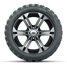 GTW® Specter Black/Machined 14 in Wheels with 23X10-R14 Nomad Steel Belt Radial All-Terrain Tires – Full Set