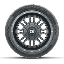 GTW® Volt Gunmetal 12 in Wheels with 215/40-R12 Fusion GTR Steel Belt Radial Street Tires – Full Set