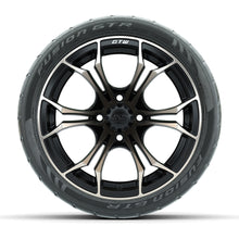 GTW® Spyder Matte Black/Bronze 14 in Wheels with 205/40-R14 Fusion GTR Steel Belt Radial Street Tires – Full Set