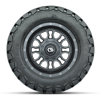 GTW® Volt Gunmetal 12 in Wheels with 22X10-12 Timberwolf All-Terrain Tires – Full Set