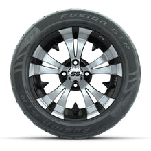 GTW® Vampire Black/Machined 14 in Wheels with 255/45-R14 Fusion GTR Steel Belt Radial Street Tires – Full Set