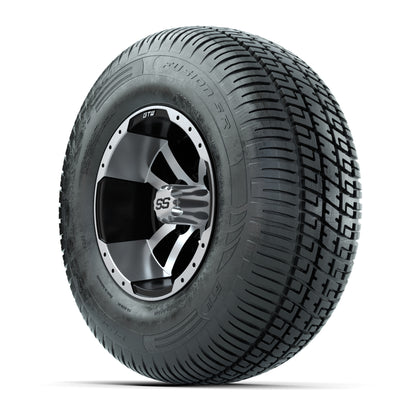 GTW Storm Trooper Black and Machined 10 in Wheels with 20in Fusion Street Tires – Set of 4