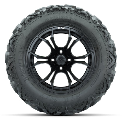 GTW Spyder Matte Black 14 in Wheels with 25x10-14 Barrage Mud Tires – Full Set