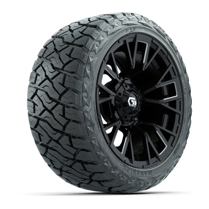 GTW Vandal Matte Black/Machined 14 in Wheels with 23x10.00-R14 Maverick All-Terrain Tires – Full Set