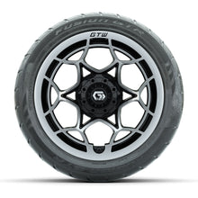 GTW® Nexus Black with Silver Face 14 in Wheels with 225/40-R14 Fusion GTR Steel Belt Radial Street Tires – Full Set