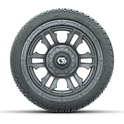 GTW® Shogun Gunmetal 12 in Wheels with 205/30-12 Fusion Street Tires – Full Set