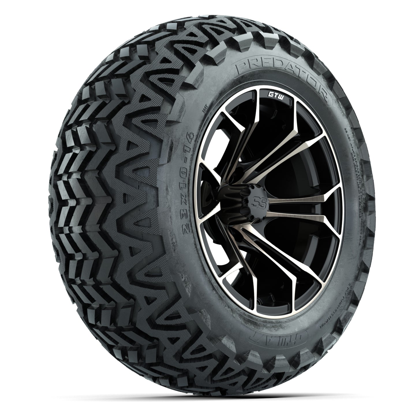 GTW Spyder Matte Black/Bronze 14 in Wheels with 23X10-14 Predator All-Terrain Tires – Full Set