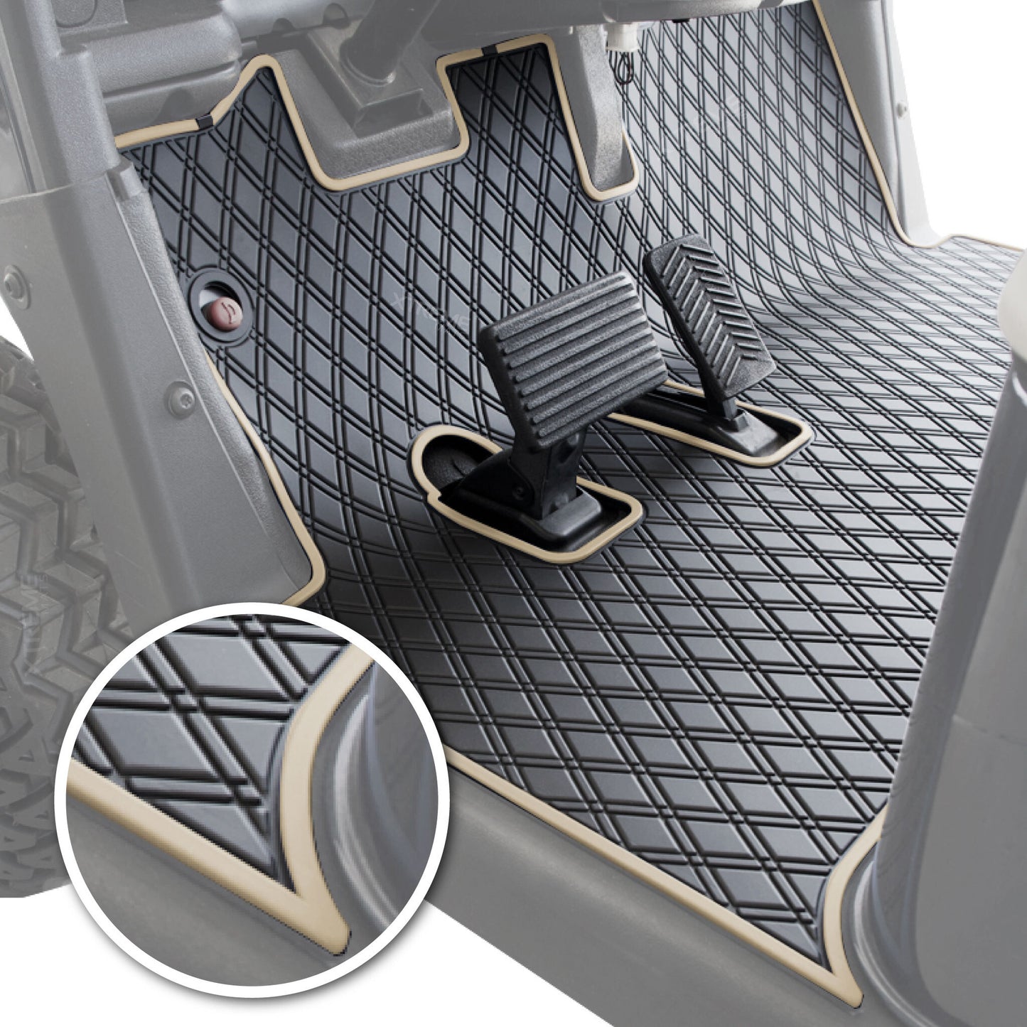 Xtreme Floor Mats for EZGO RXV 2008-2022 - Black/White