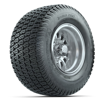 GTW Medusa Silver/Machined 10 in Wheels with 20x10-10 S-Pattern Terra Pro Street Tires – Full Set