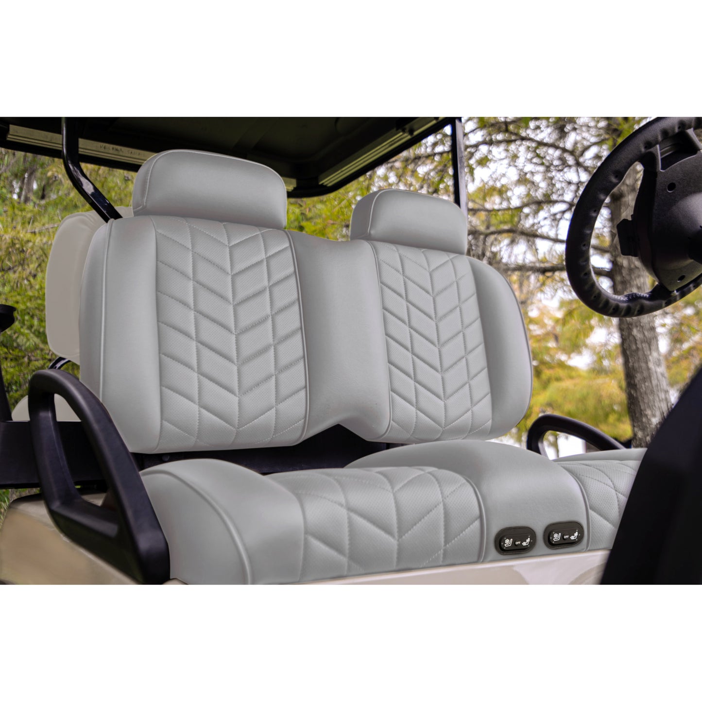 MadJax Aviator Graphite Front Seat Cushions with Thermaflex for ICON & Yamaha Drive/Drive2 Golf Carts