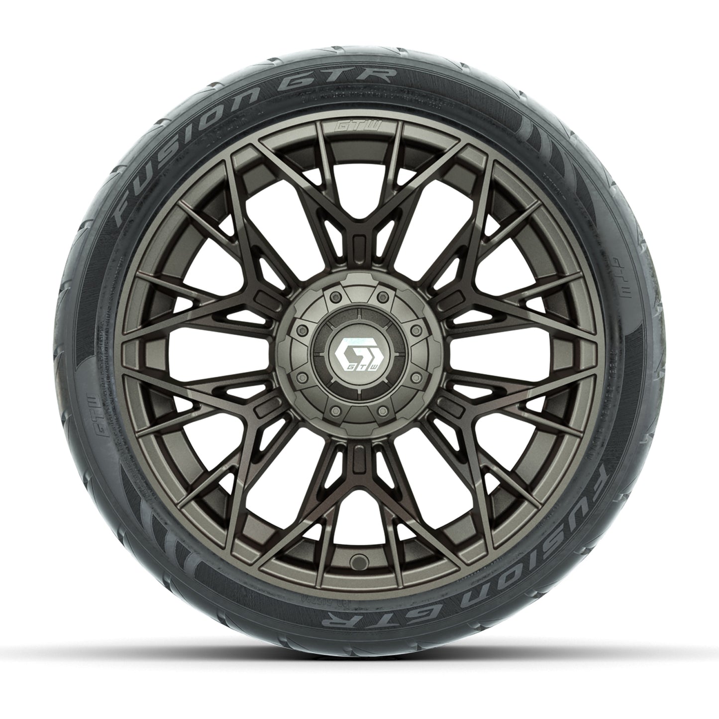 Set of (4) 14 in GTW® Stellar Matte Bronze Wheels with 205/40-R14 Fusion GTR Street Tires