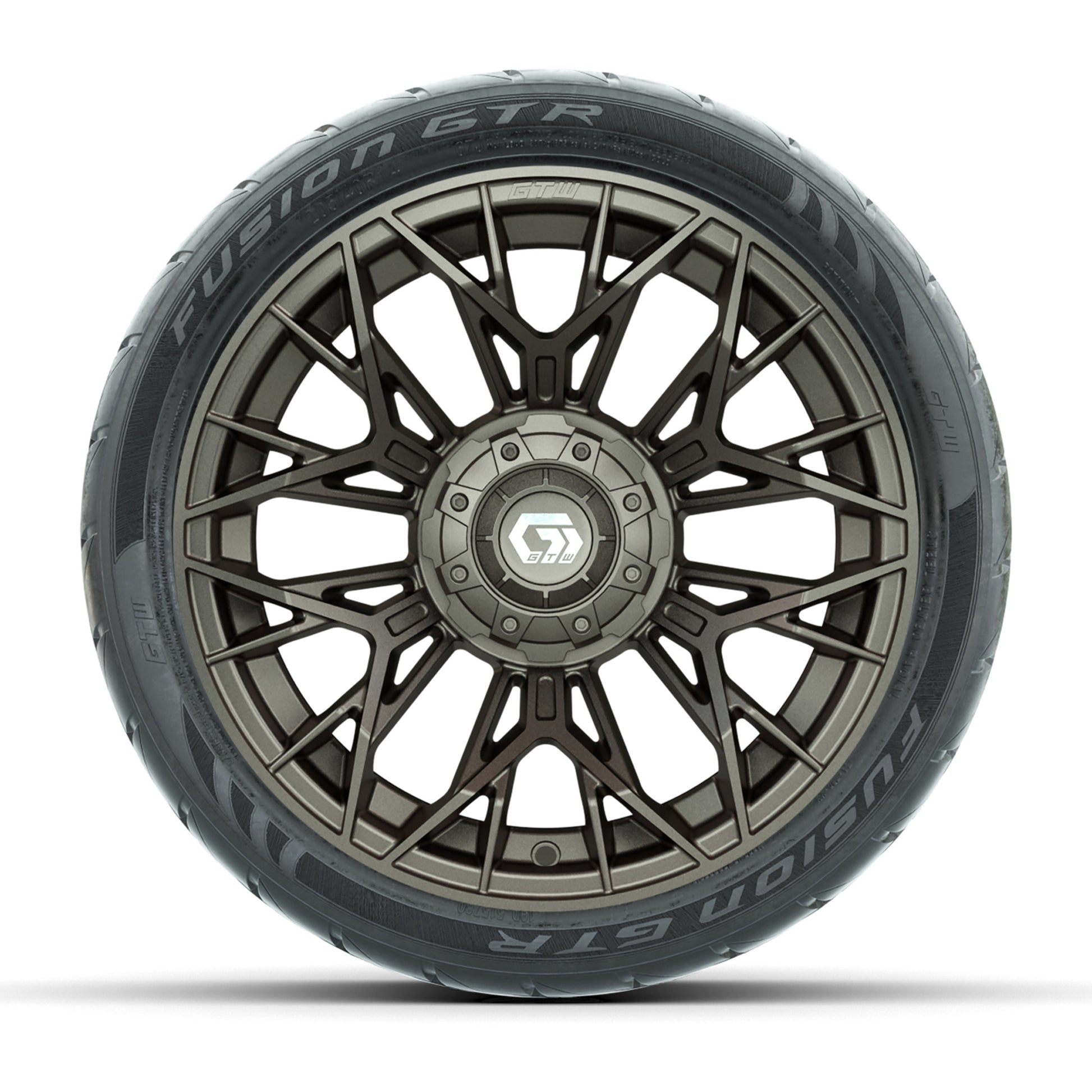 Set of (4) 14 in GTW® Stellar Matte Bronze Wheels with 205/40-R14 Fusion GTR Street Tires