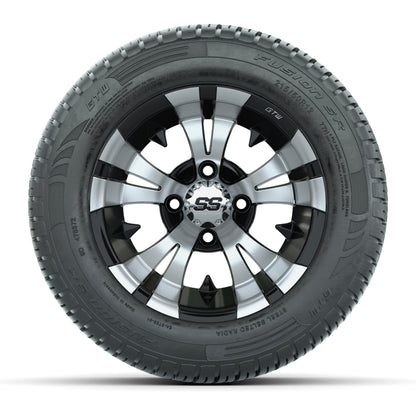 Set of (4) 12 in GTW Vampire Wheels with 215/50-R12 Fusion S/R Street Tires