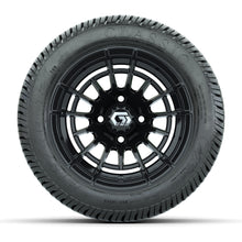 GTW® Boost Gloss Black 12 in Wheels with 215/40-12 Excel Classic Street Tires – Full Set