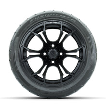 GTW Spyder Matte Black 14 in Wheels with 225/40-R14 Fusion GTR Street Tires – Full Set