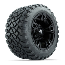 GTW® Vandal Matte Black/Machined 12 in Wheels with 22X11-R12 Nomad Steel Belt Radial All-Terrain Tires – Full Set