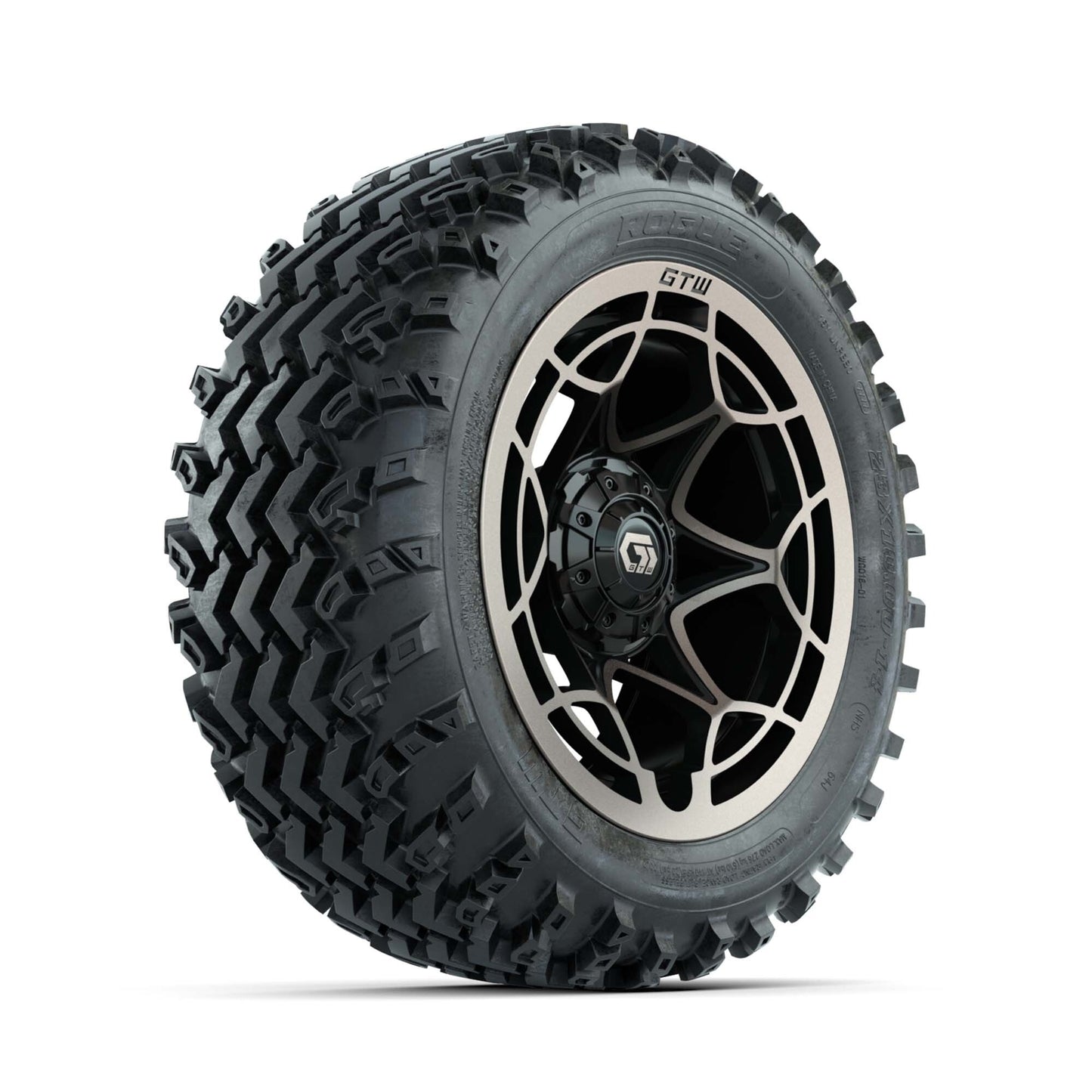 GTW® Nexus Black/Bronze 14 in Wheels with 23X10.00-14 Rogue All-Terrain Tires – Full Set