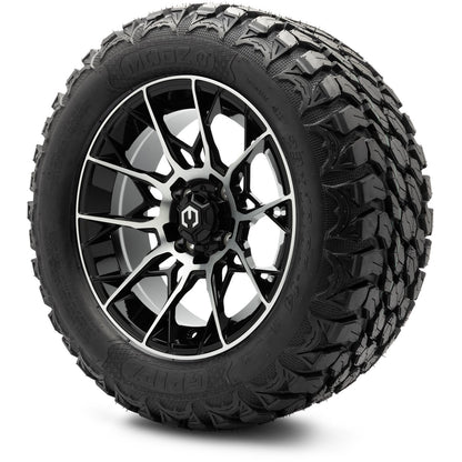 MODZ® 14" Chaos Machined Black Wheels & Off-Road Tires Combo