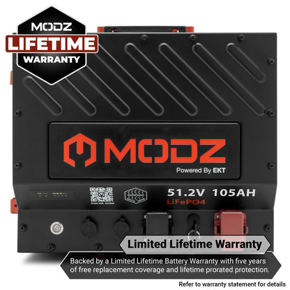 MODZ® Universal 48 Volt (51.2v) 105Ah Nano Lithium Golf Cart Battery Bundle with Built-In Heater