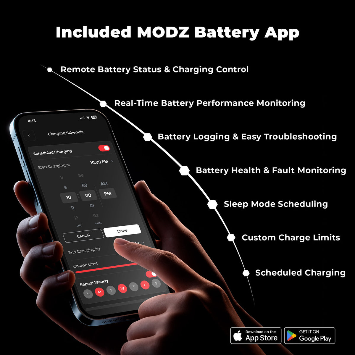 MODZ® Universal 48 Volt (51.2v) 200Ah Blade Lithium Golf Cart Battery Bundle with Built-In Heater